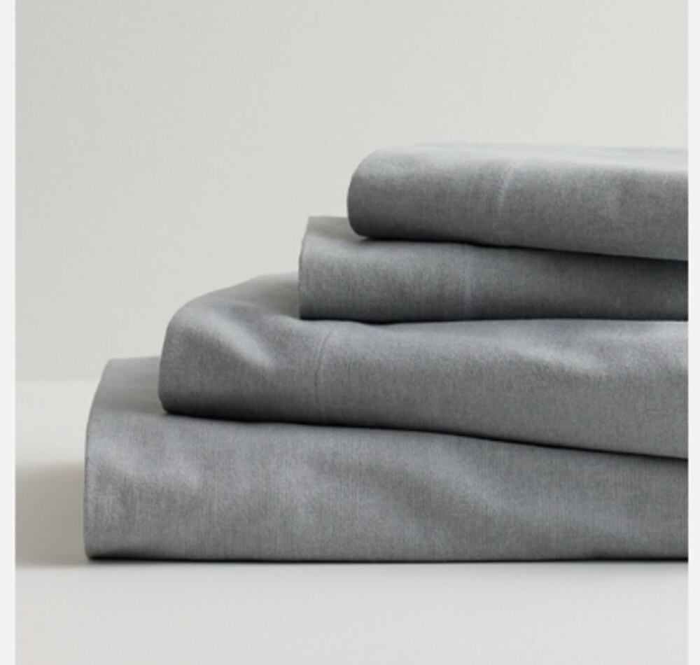 Cuddl Duds Queen Flannel Sheet Set Gray 100% Cotton Heavyweight NWT Cozy Cabin